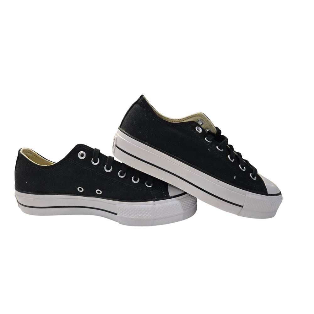 Converse Chuck Taylor All Star Platform Low Top Black White Sneakers Woman 9.5